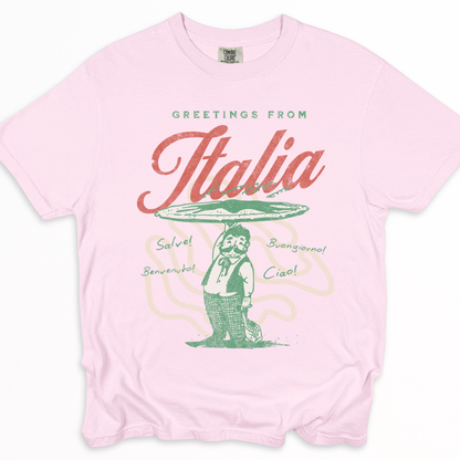 Greetings From Italia - Comfort Colors Relaxed Fit Premium T Shirt