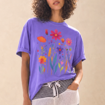 Vibrant Wildflower-  Comfort Colors Relaxed Fit Premium T Shirt