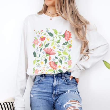 Botanical Bliss - Comfort Colors Premium Long Sleeve T Shirt