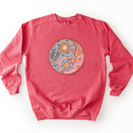 Flowers and Yang - Comfort Colors Premium Heavyweight Sweatshirt