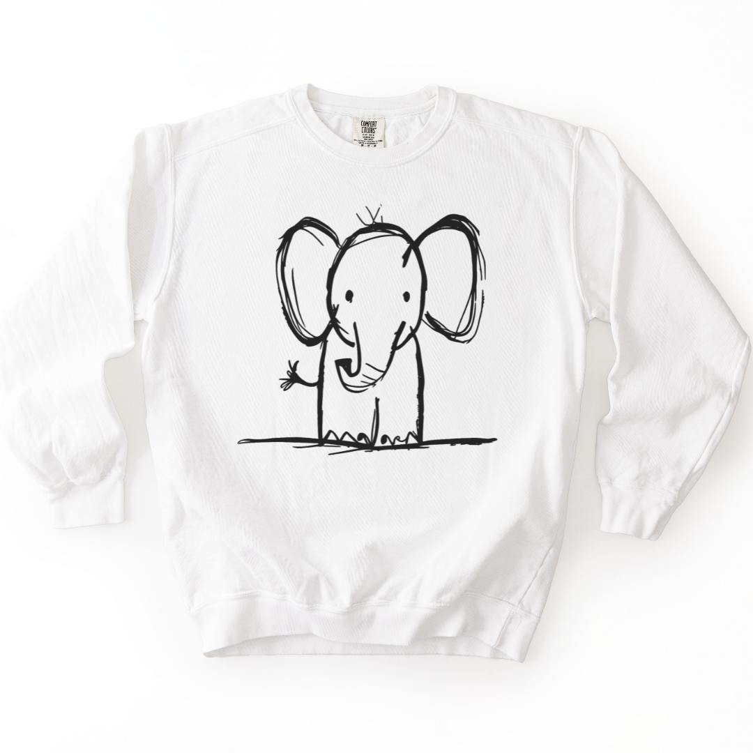 Elephant Sketch - Comfort Colors Premium Heavyweight Sweatshirt