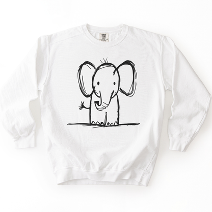 Elephant Sketch - Comfort Colors Premium Heavyweight Sweatshirt