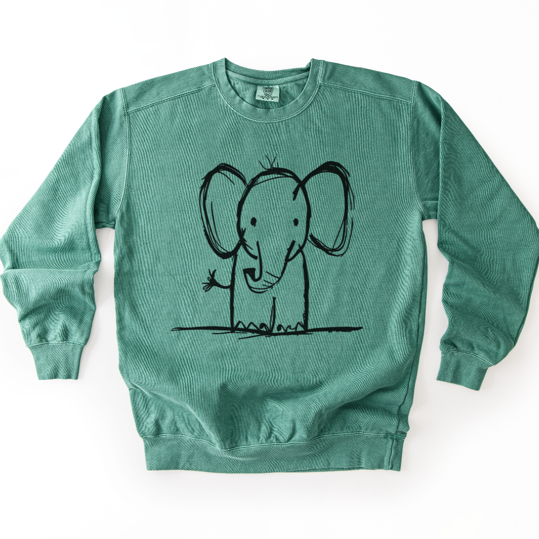 Elephant Sketch - Comfort Colors Premium Heavyweight Sweatshirt