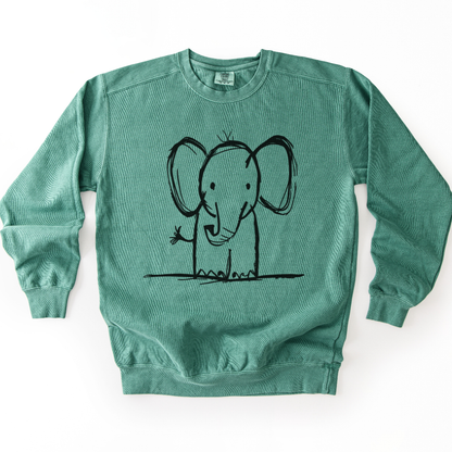 Elephant Sketch - Comfort Colors Premium Heavyweight Sweatshirt