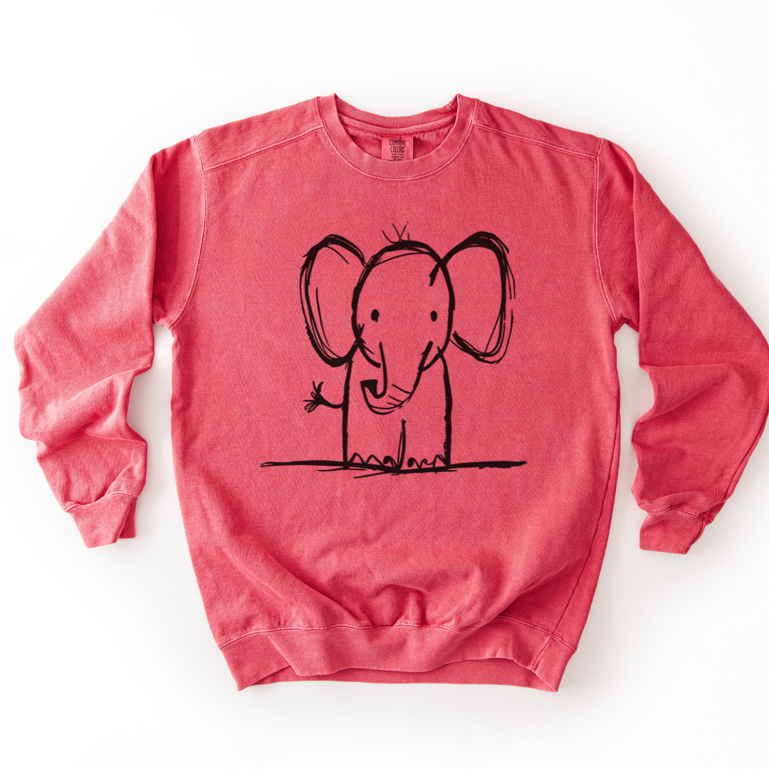 Elephant Sketch - Comfort Colors Premium Heavyweight Sweatshirt