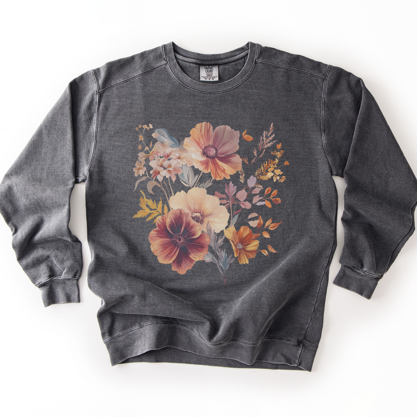 Sunset Floral - Comfort Colors Premium Heavyweight Sweatshirt