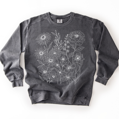 Petal Cartography - Comfort Colors Premium Heavyweight Sweatshirt