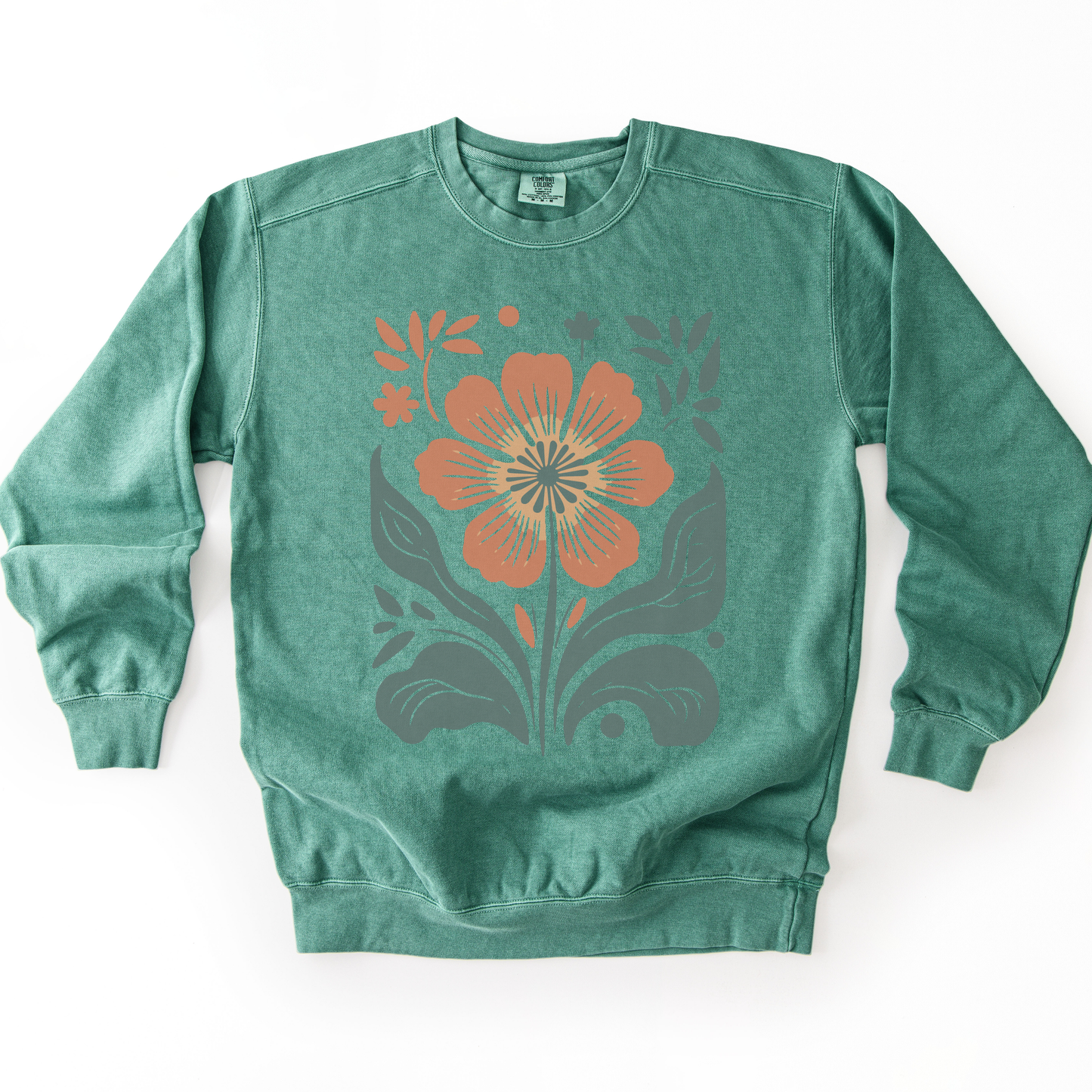 Retro Floral - Comfort Colors Premium Heavyweight Sweatshirt