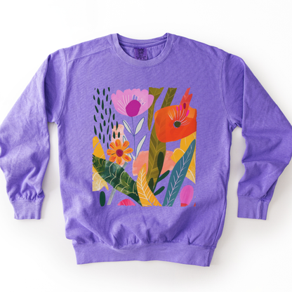 Modern Art Plant Print - Comfort Colors Premium Heavyweight Sweatshirt