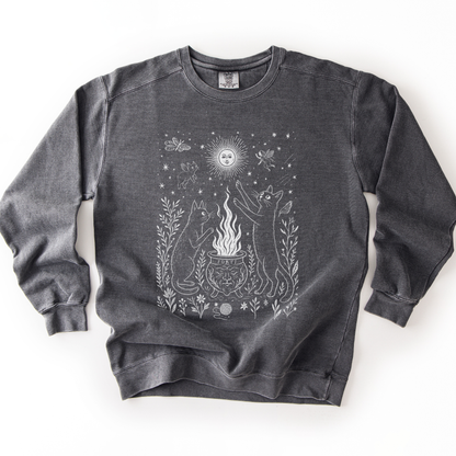 Midnight Meowgic - Comfort Colors Premium Heavyweight Sweatshirt