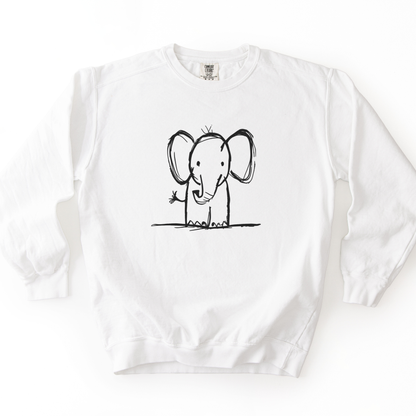 Elephant Sketch - Comfort Colors Premium Heavyweight Sweatshirt