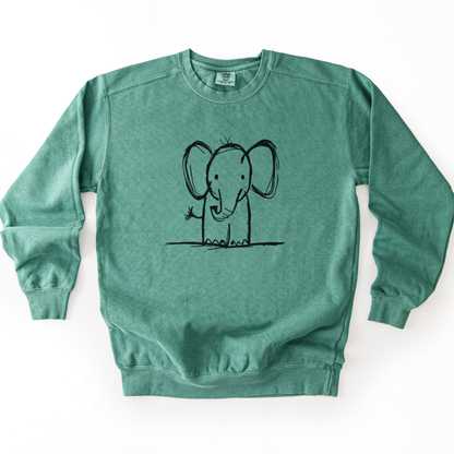 Elephant Sketch - Comfort Colors Premium Heavyweight Sweatshirt