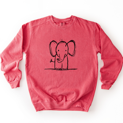 Elephant Sketch - Comfort Colors Premium Heavyweight Sweatshirt