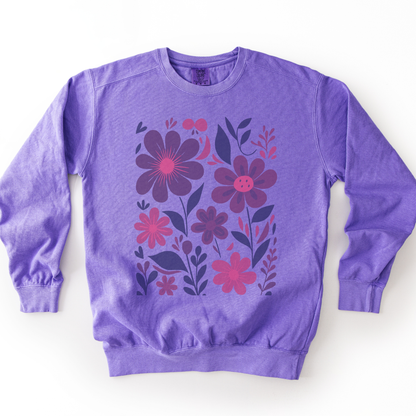 Floral Riot - Comfort Colors Premium Heavyweight Sweatshirt