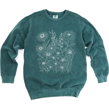 Petal Cartography - Comfort Colors Premium Heavyweight Sweatshirt