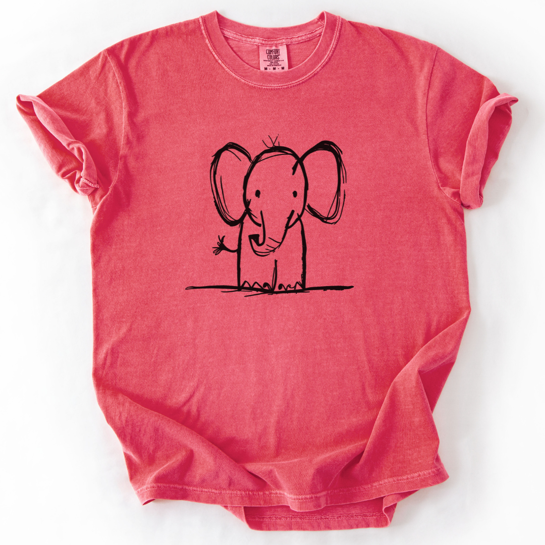 Elephant Sketch - Comfort Colors Relaxed Fit Premium T Shirt
