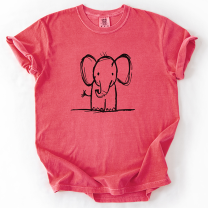 Elephant Sketch - Comfort Colors Relaxed Fit Premium T Shirt