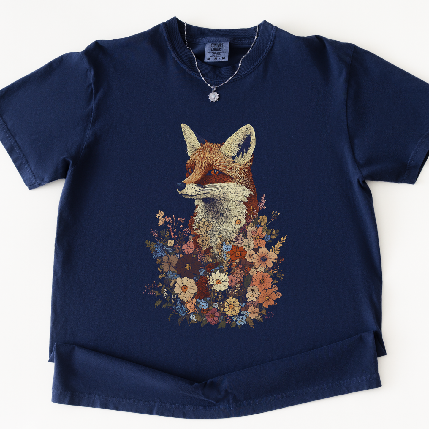 The Folklore Floral Fox - Comfort Colors Relaxed Fit Premium T Shirt