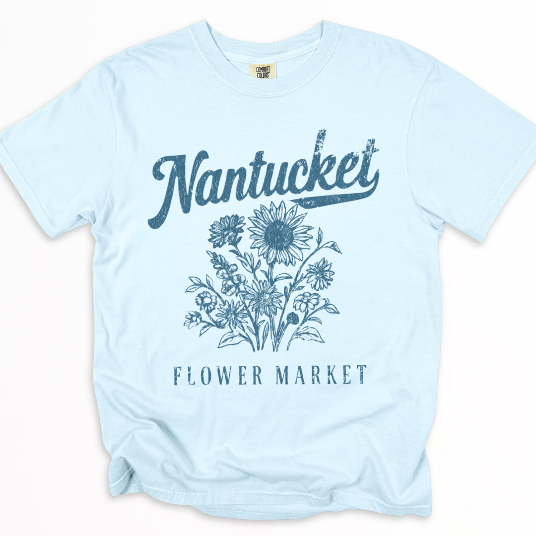 Nantucket Flower Market - Comfort Colors Relaxed Fit Premium T Shirt