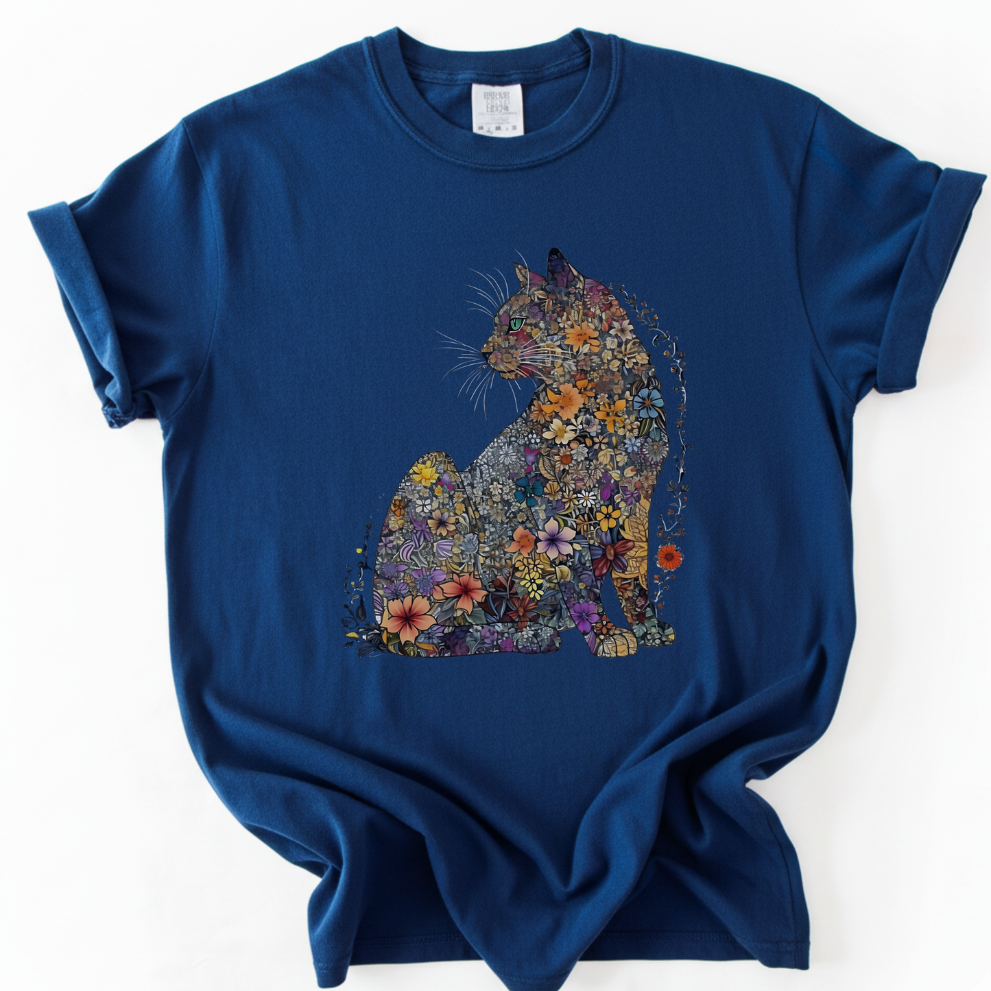 Floral Cat -  Comfort Colors Relaxed Fit Premium T Shirt