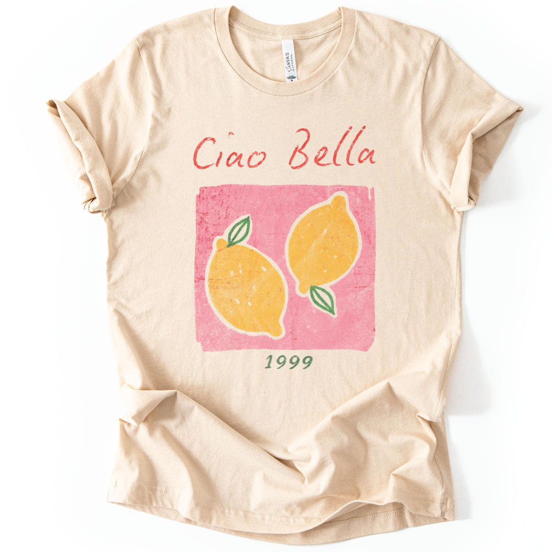 Ciao Bella Vintage Wash - Bella Canvas Super Soft Fitted T Shirt