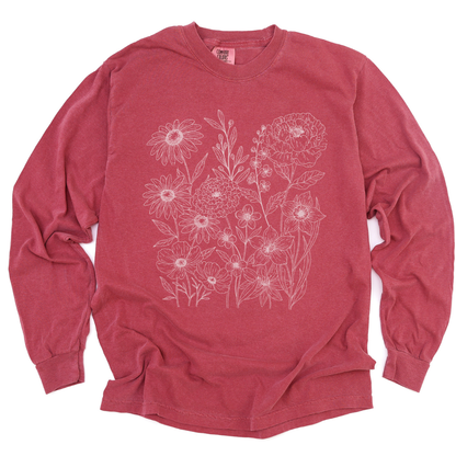 Petal Cartography - Comfort Colors Premium Long Sleeve T Shirt