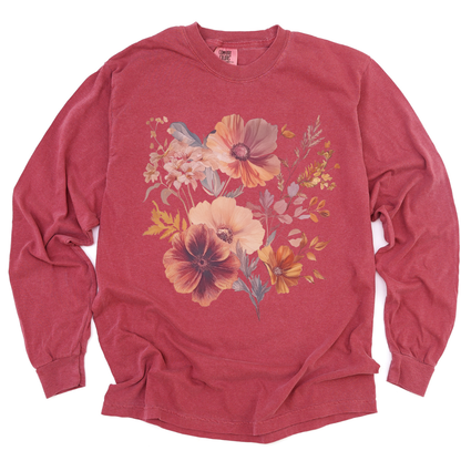 Sunset Floral - Comfort Colors Long Sleeve Premium T Shirt