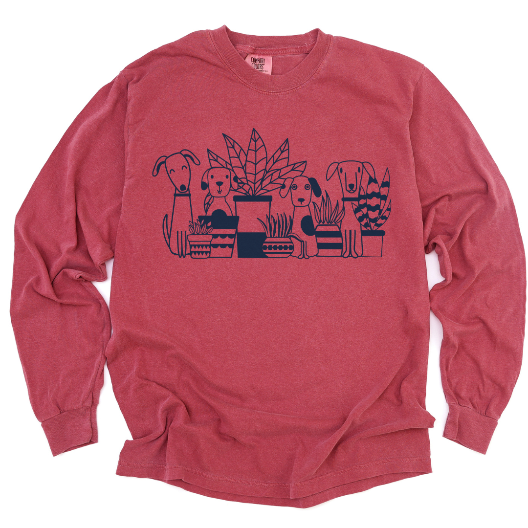 Dogs And Plants - Comfort Colors Long Sleeve Premium T Shirt