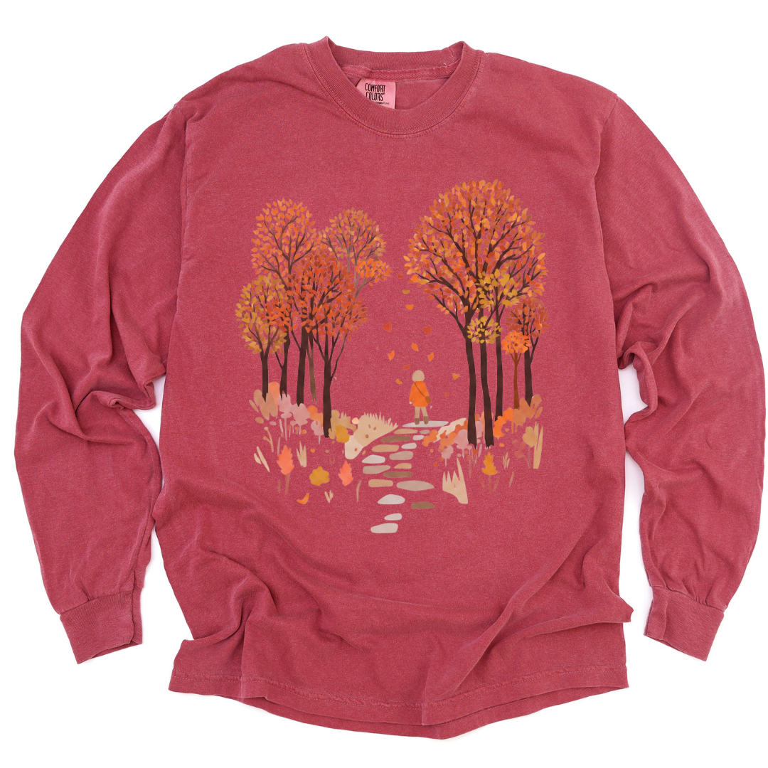 Autumn Walks - Comfort Colors Long Sleeve Premium T Shirt