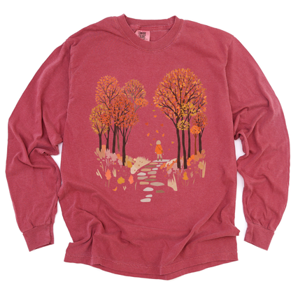 Autumn Walks - Comfort Colors Long Sleeve Premium T Shirt