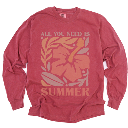 All You Need Is Summer - Comfort Colors Premium Long Sleeve T Shirt