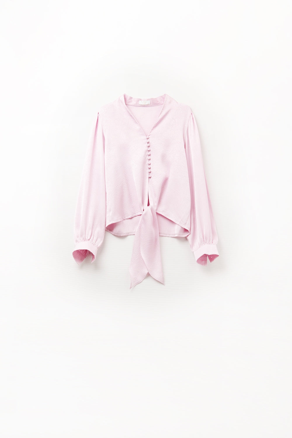 Cropped Shirt in Pink Featuring Knot