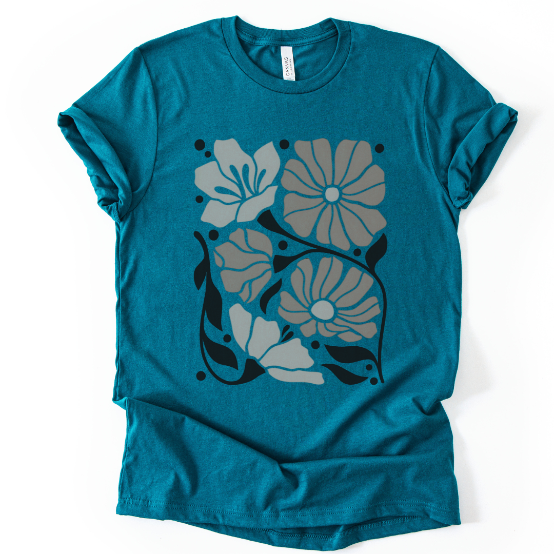 Abstract Floral - Bella Canvas Super Soft Standard Fit T Shirt