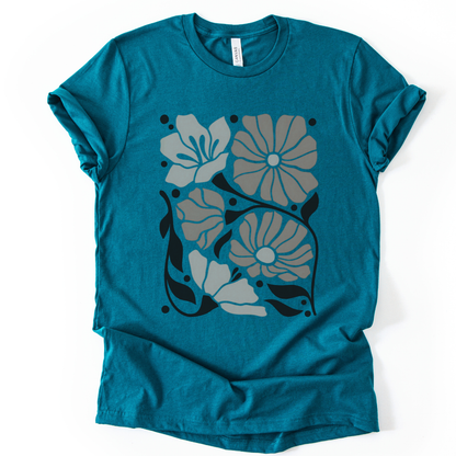 Abstract Floral - Bella Canvas Super Soft Standard Fit T Shirt