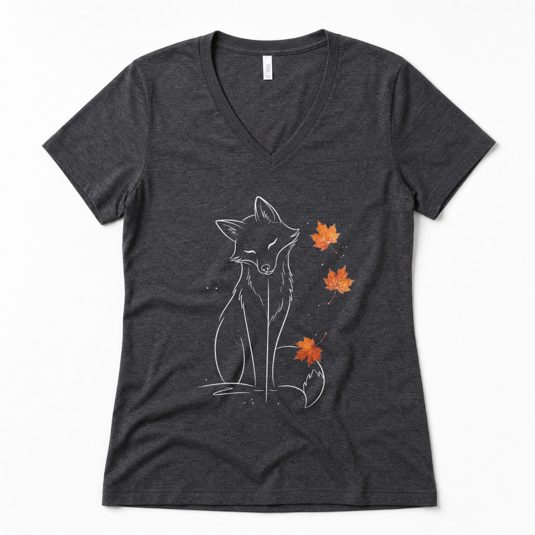 Fox in Fall - Super Soft V Neck