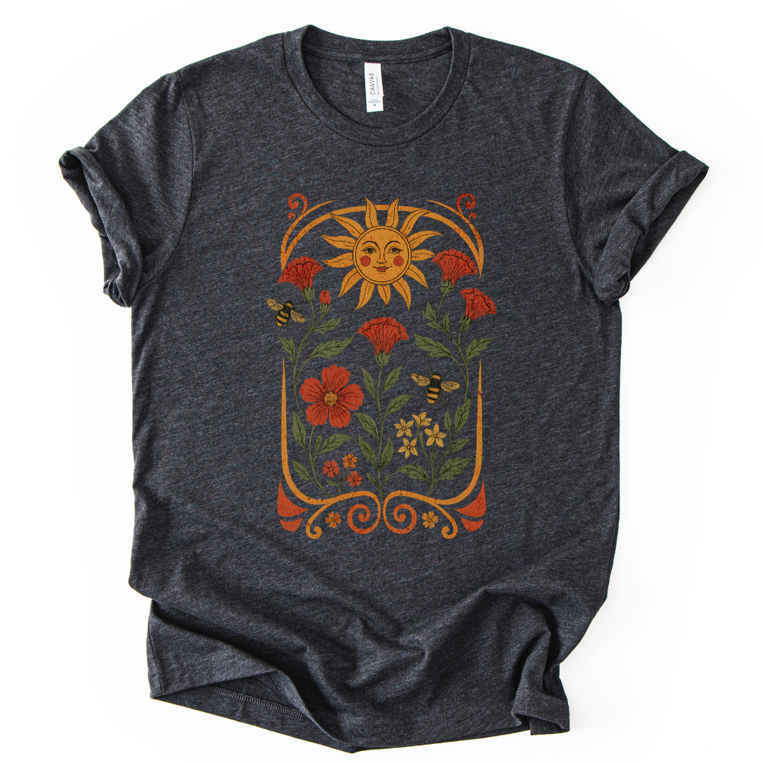 Golden Floral - Bella Canvas Super Soft T Shirt