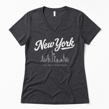 New York Skyline Doodle - Super Soft V Neck