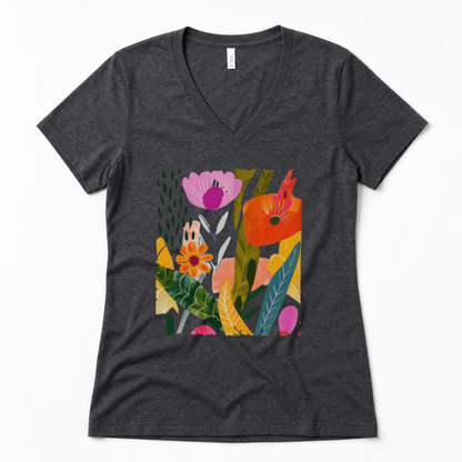 Modern Art Plant Print - Super Soft V Neck