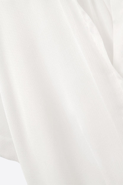 Draped Short Sleeve Blouse in White