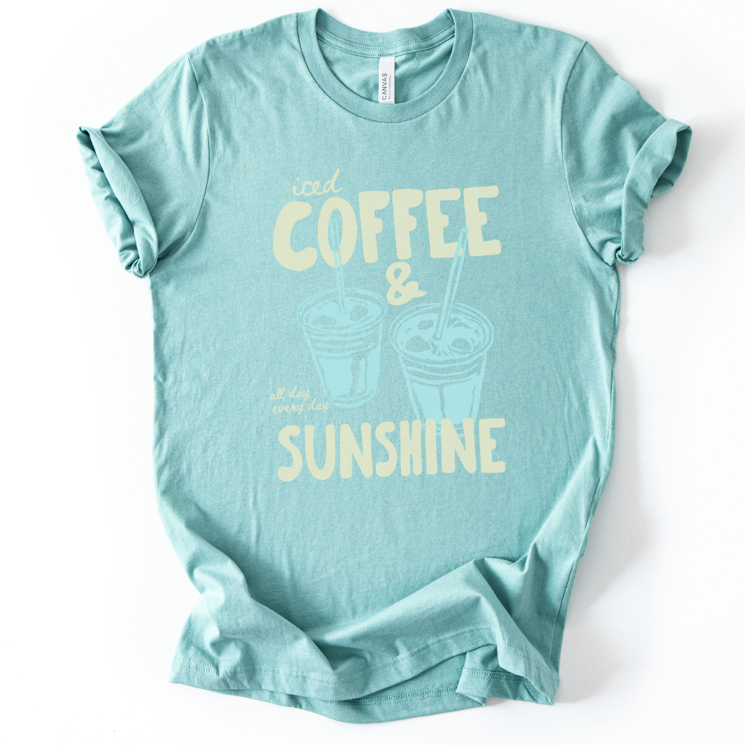 Iced Coffee & Sunshine - Bella Canvas Super Soft Fitted T Shirt
