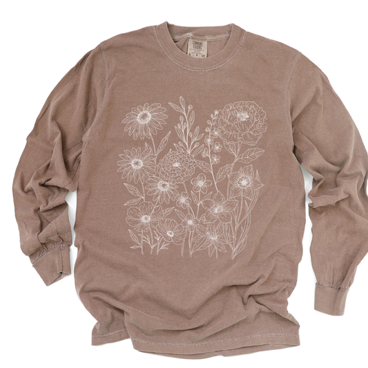 Petal Cartography - Comfort Colors Premium Long Sleeve T Shirt
