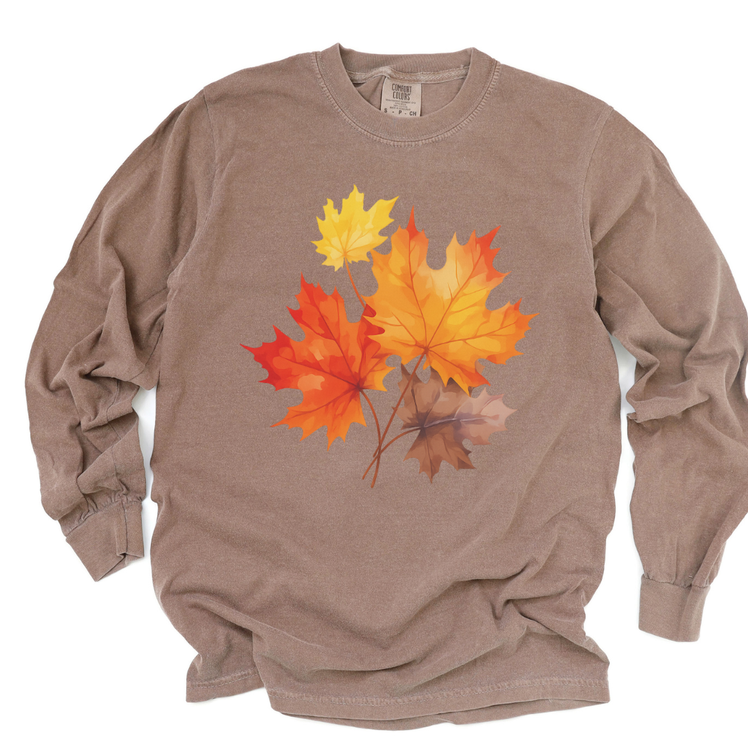 Autumn Leaves - Comfort Colors Premium Long Sleeve T Shirt