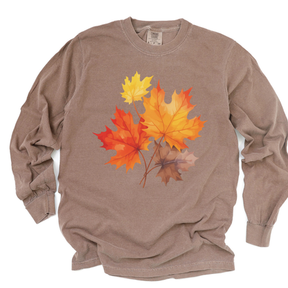 Autumn Leaves - Comfort Colors Premium Long Sleeve T Shirt