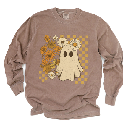 Floral Ghost - Comfort Colors Premium Long Sleeve T Shirt