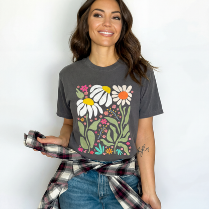 Cute Funky Flower Print -  Comfort Colors Relaxed Fit Premium T Shirt