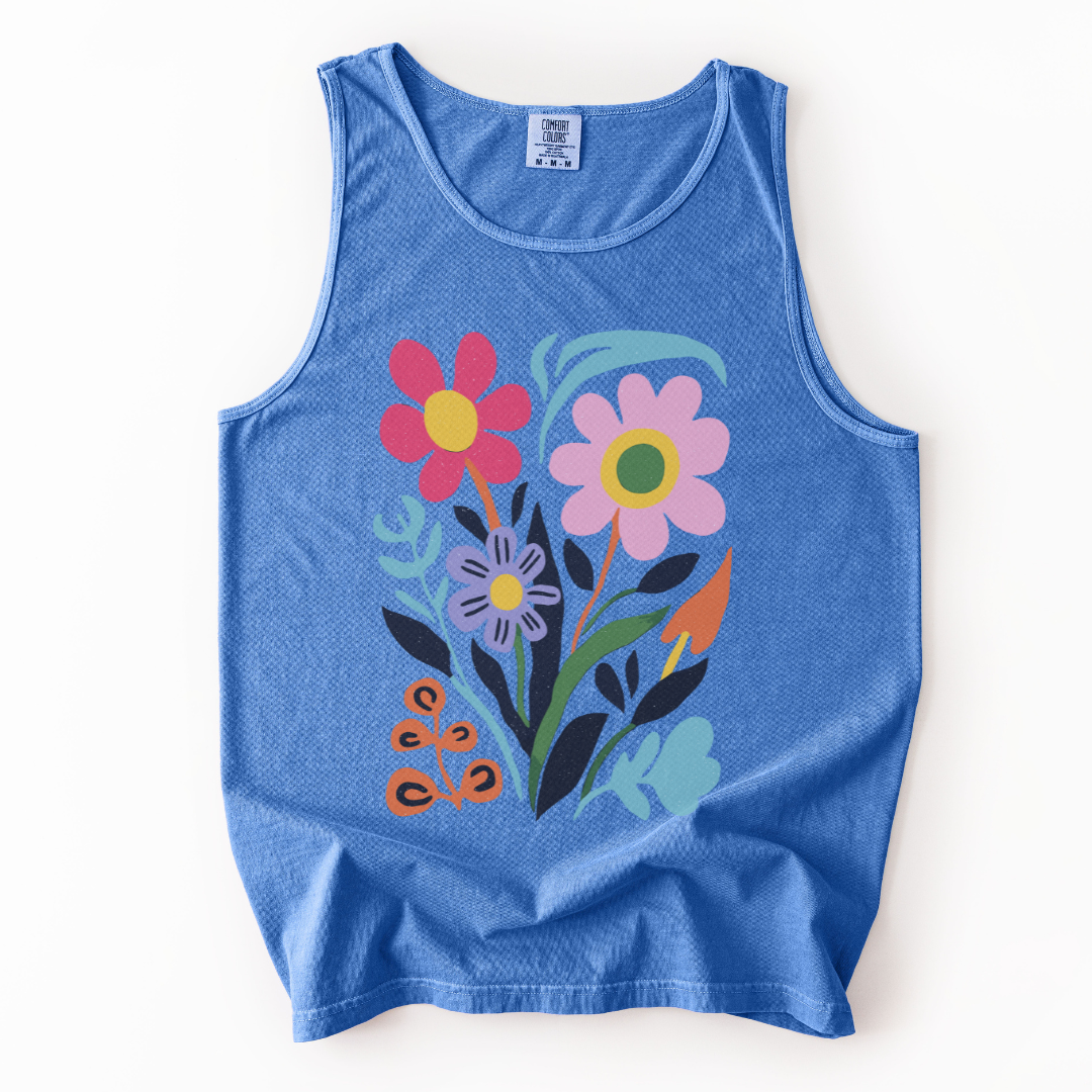 Vivid Floral - Comfort Colors Premium Tank Top