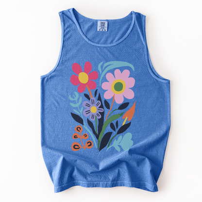 Vivid Floral - Comfort Colors Premium Tank Top