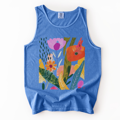 Modern Art Plant Print - Comfort Colors Premium Tank Top