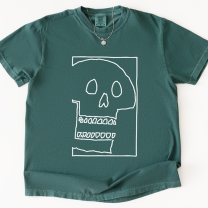 Skull Sketch - Comfort Colors Relaxed Fit Premium T Shirt