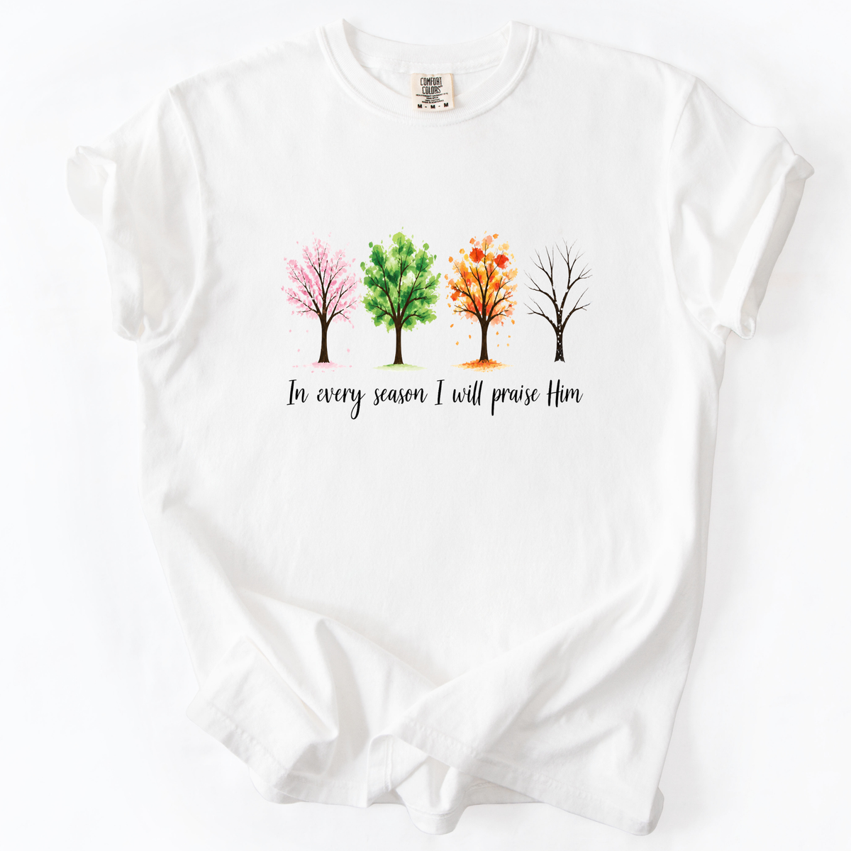 In Every Season I Will Praise Him - Comfort Colors Relaxed Fit Premium T Shirt